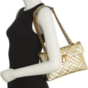 Kurt Geiger London Brixton Lock Bag NWT in Gold